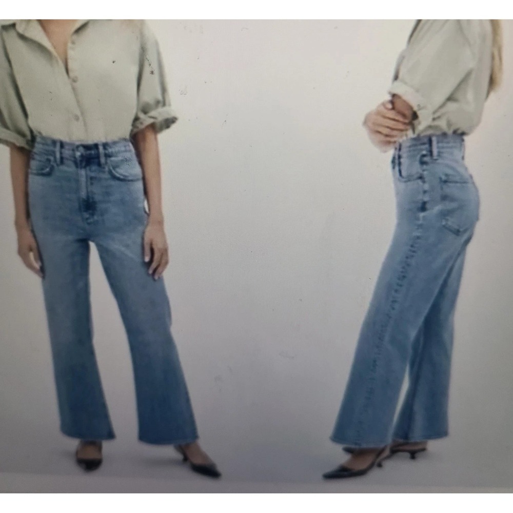 Denim Forum Jeans Women's 25 Blue The Twiggy High Rise Flare‎ Cotton Blue
